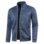 men's regular fit full-zip stand collar jacket in blue