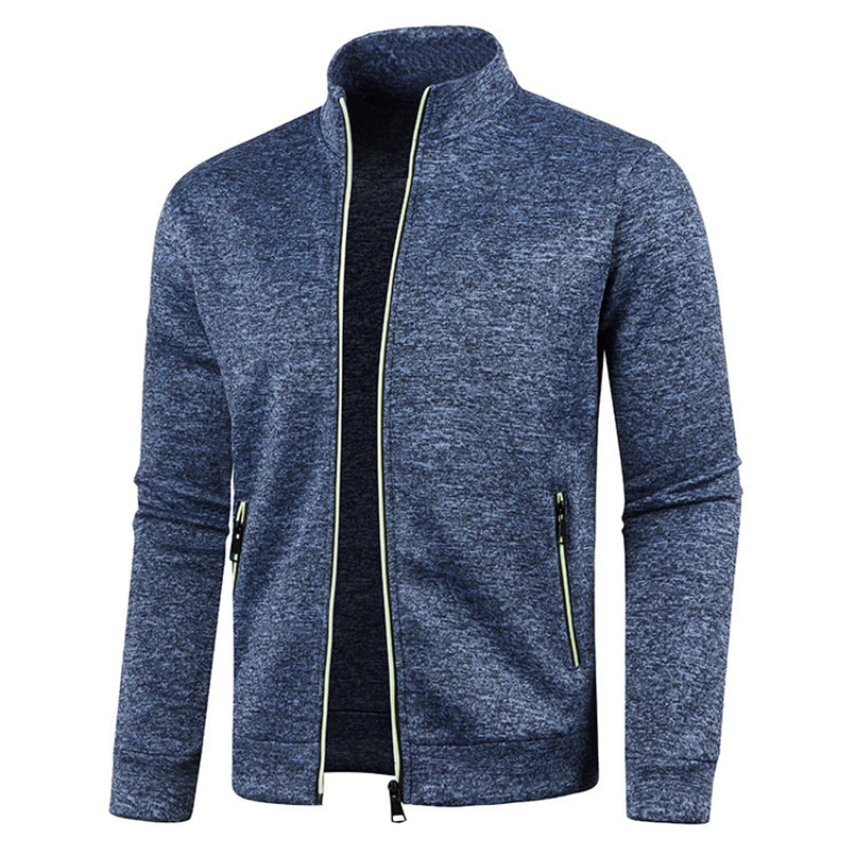 men's regular fit full-zip stand collar jacket in blue