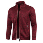 men's regular fit full-zip stand collar jacket in red