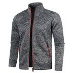 men's regular fit full-zip stand collar jacket in gray