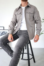 men's regular fit overshirt jacket in gray