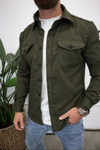 men's regular fit overshirt jacket in olive