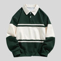 men's regular fit polo neck pullover in green