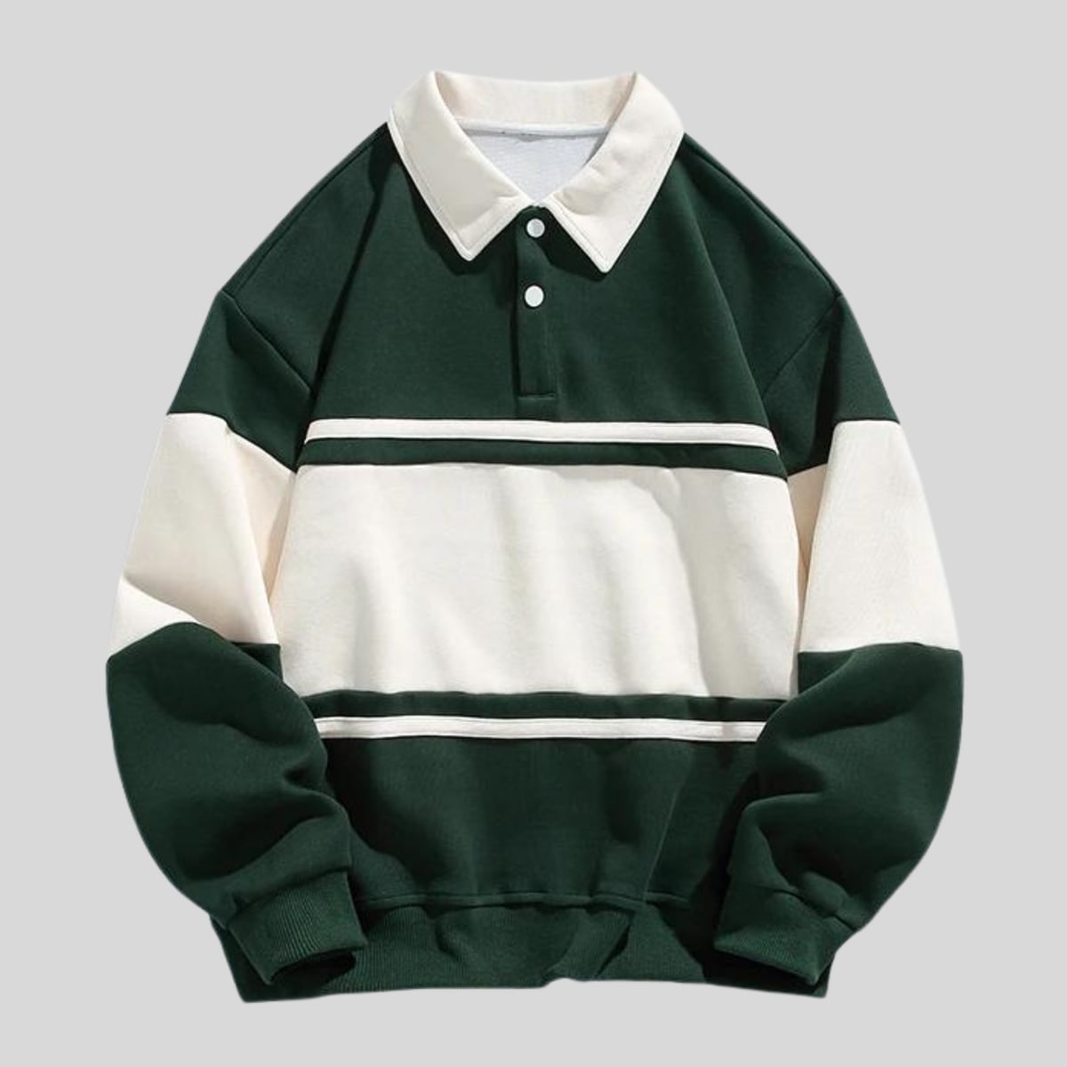 men's regular fit polo neck pullover in green