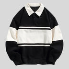 men's regular fit polo neck pullover in black