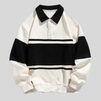 men's regular fit polo neck pullover in white