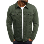 men's regular fit trucker jacket in green