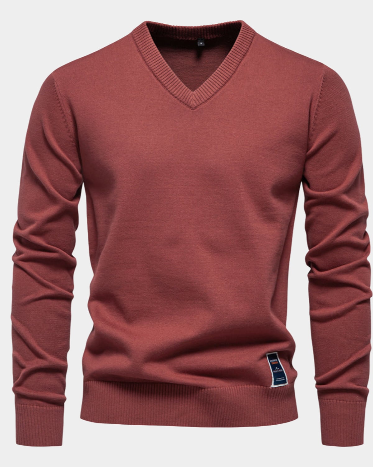 men's regular fit v-neck pullover in red