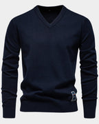 men's regular fit v-neck pullover in navy