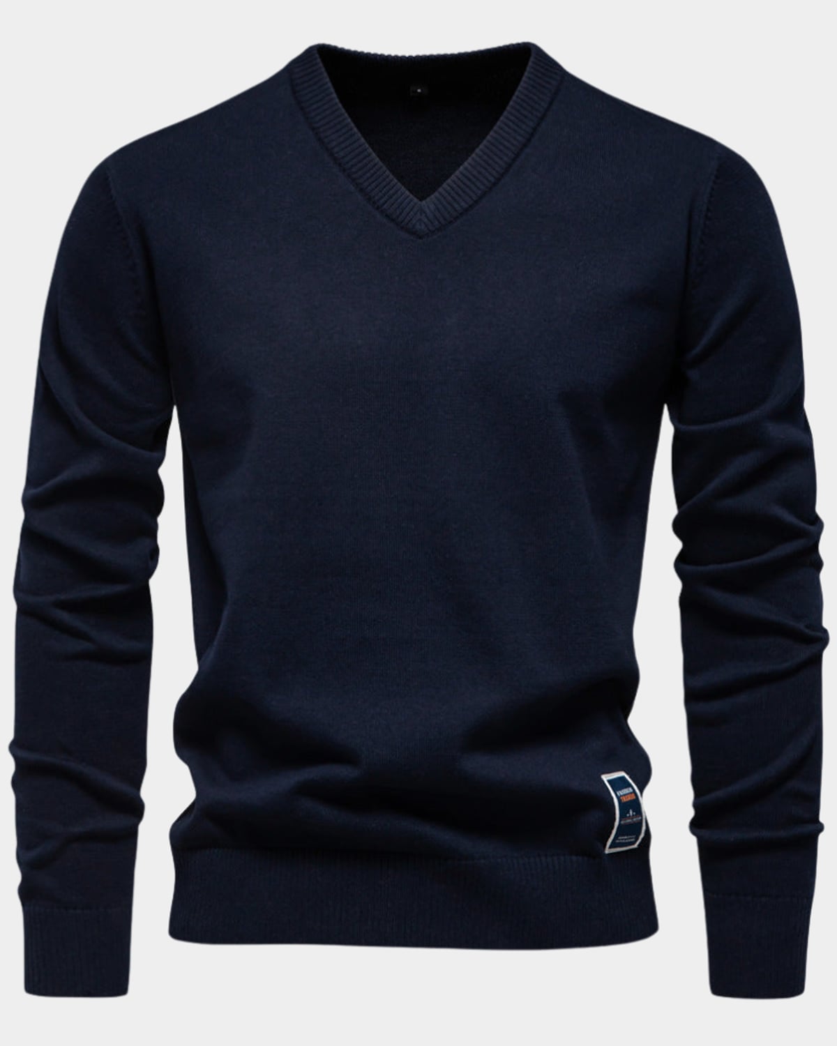 men's regular fit v-neck pullover in navy