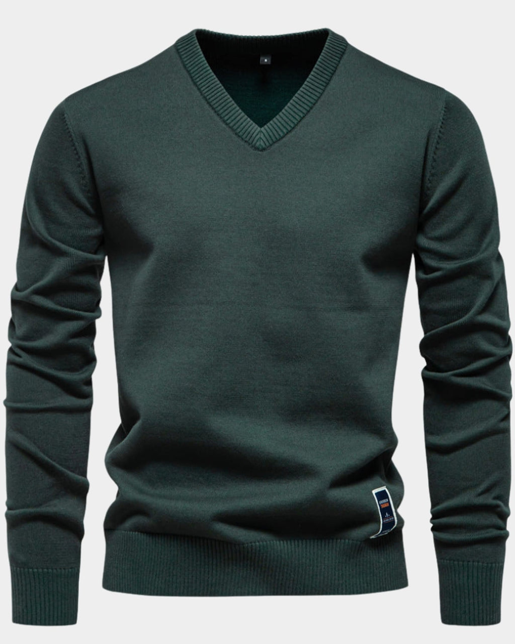 men's regular fit v-neck pullover in green