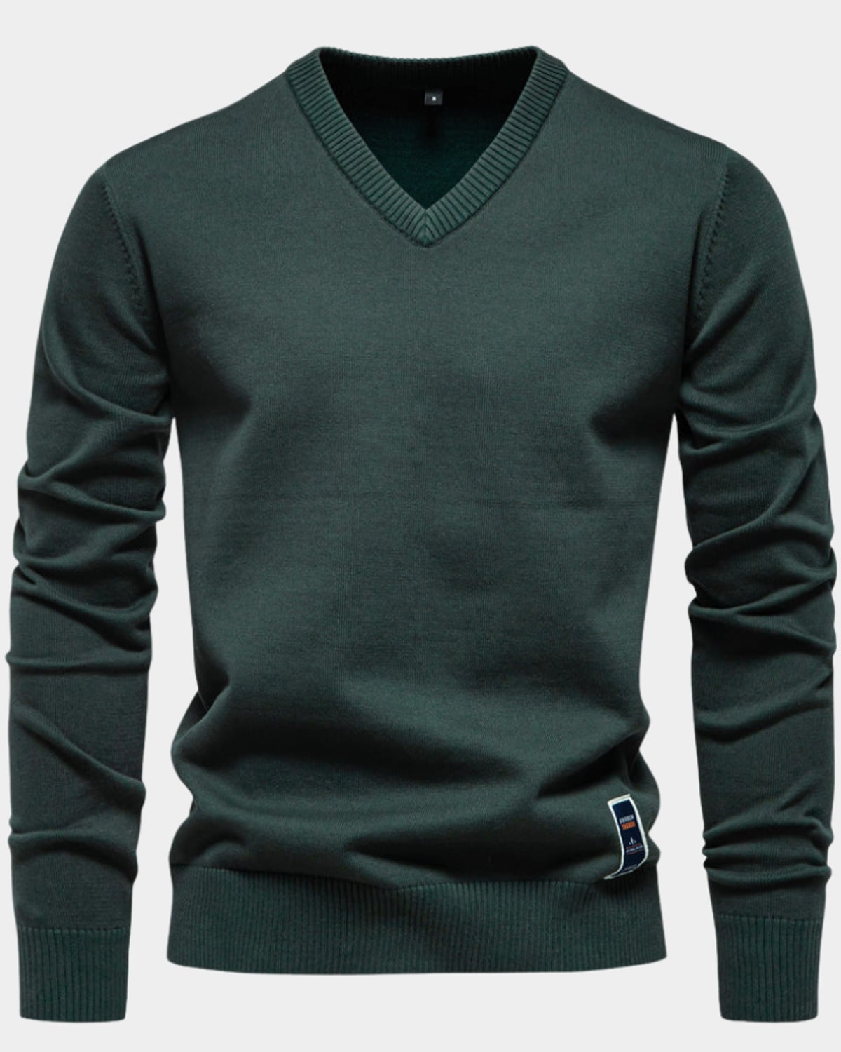 men's regular fit v-neck pullover in green
