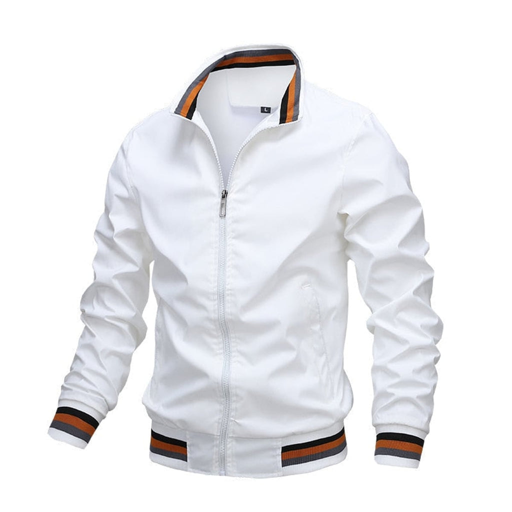 men's relaxed fit bomber jacket in white