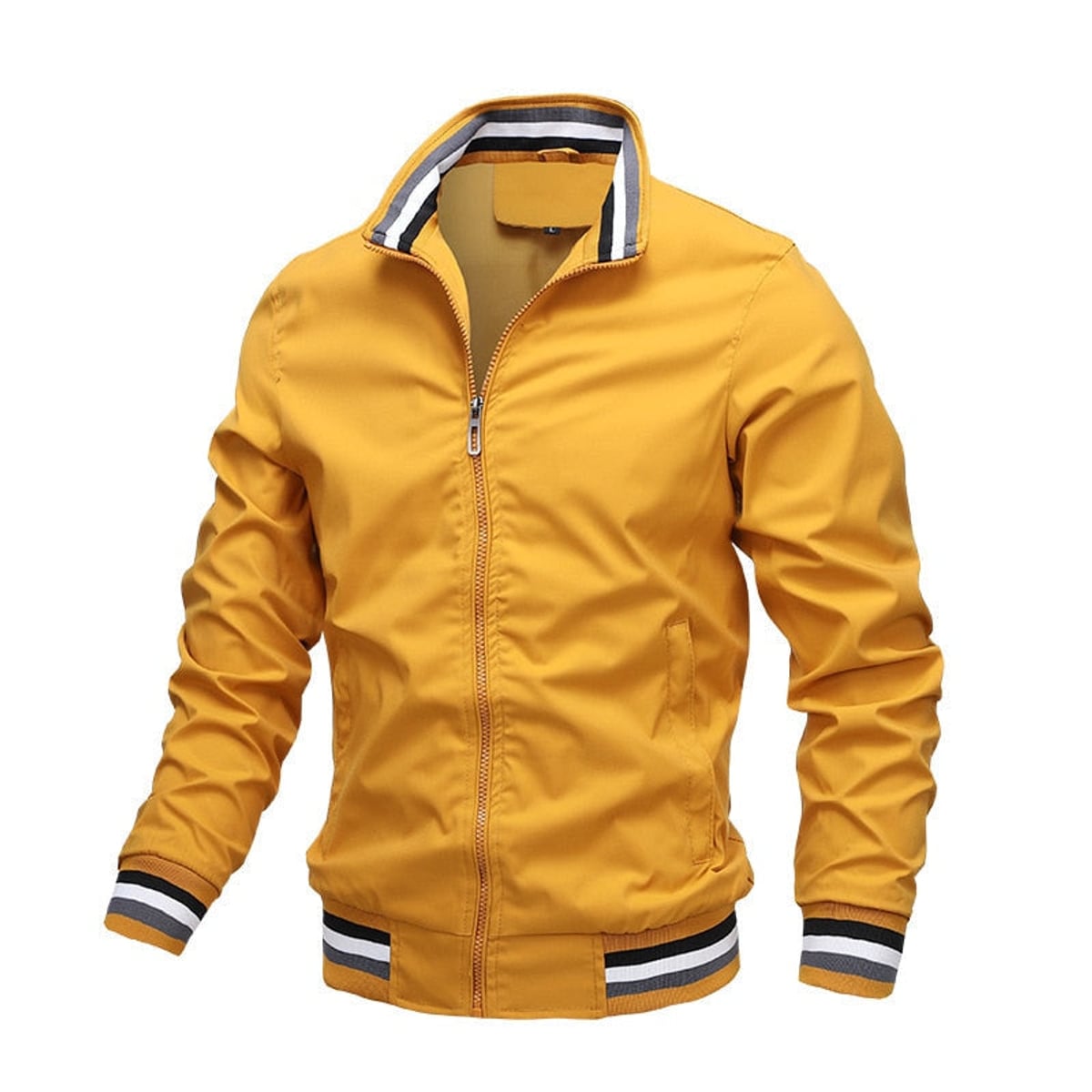 men's relaxed fit bomber jacket in yellow