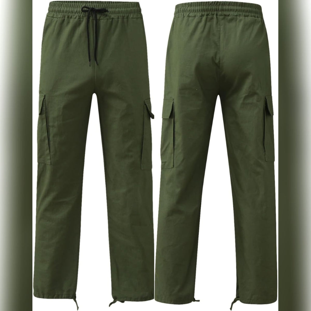 men's relaxed fit cargo pants in army green