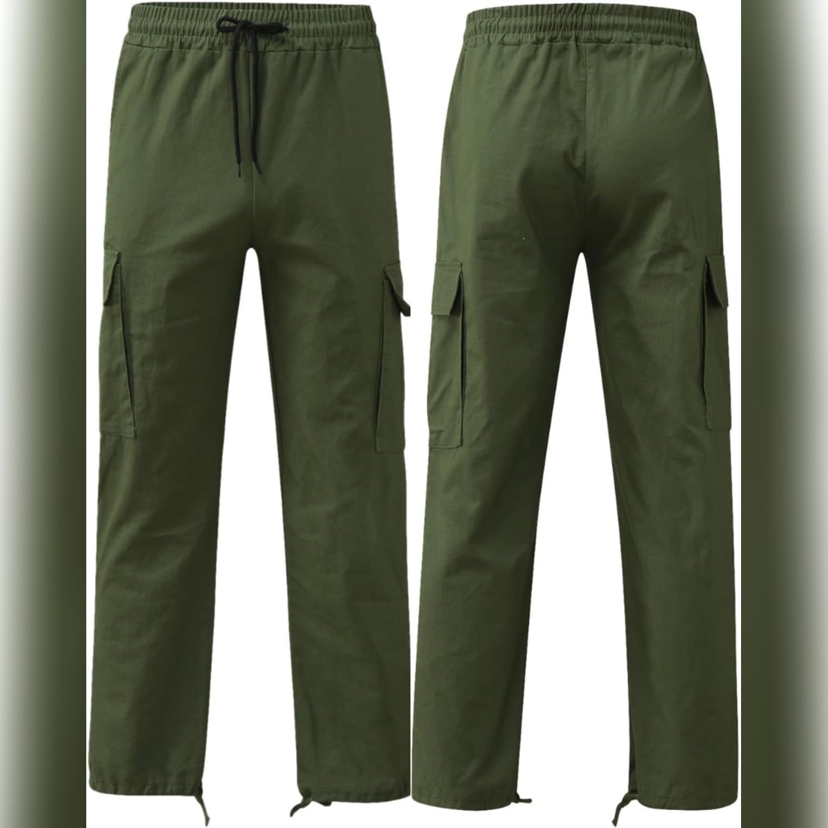 men's relaxed fit cargo pants in army green