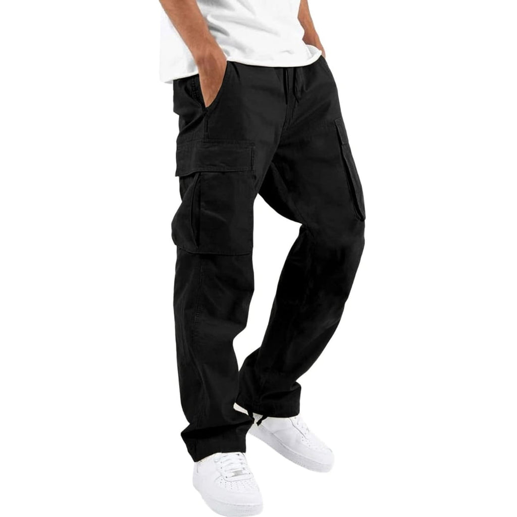 men's relaxed fit cargo pants in black