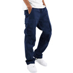 men's relaxed fit cargo pants in navy blue