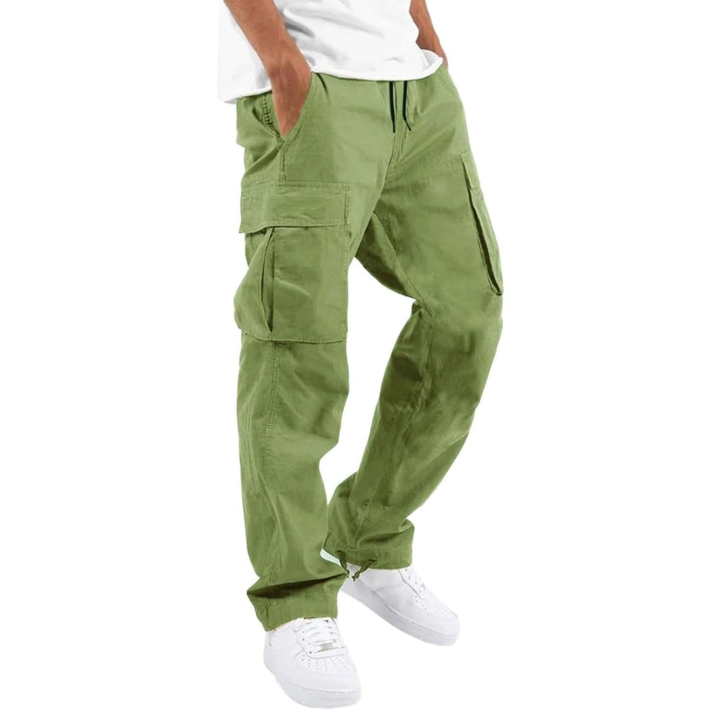 men's relaxed fit cargo pants in light green