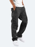 men's relaxed fit cargo trousers in black