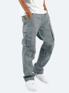 men's relaxed fit cargo trousers in light gray