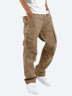 men's relaxed fit cargo trousers in brown