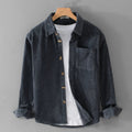 men's relaxed fit corduroy shirt jacket in dark navy