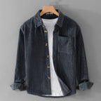 men's relaxed fit corduroy shirt jacket in dark navy