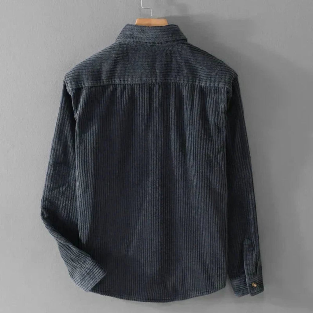 men's relaxed fit corduroy shirt jacket in dark navy