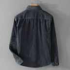 men's relaxed fit corduroy shirt jacket in dark navy