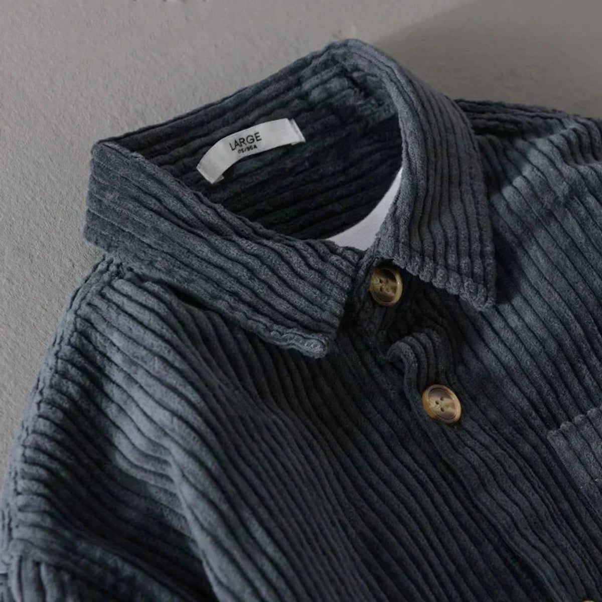 men's relaxed fit corduroy shirt jacket in dark navy