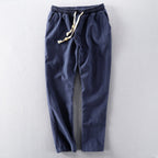 men's relaxed fit drawstring trousers in blue