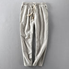 men's relaxed fit drawstring trousers in gray