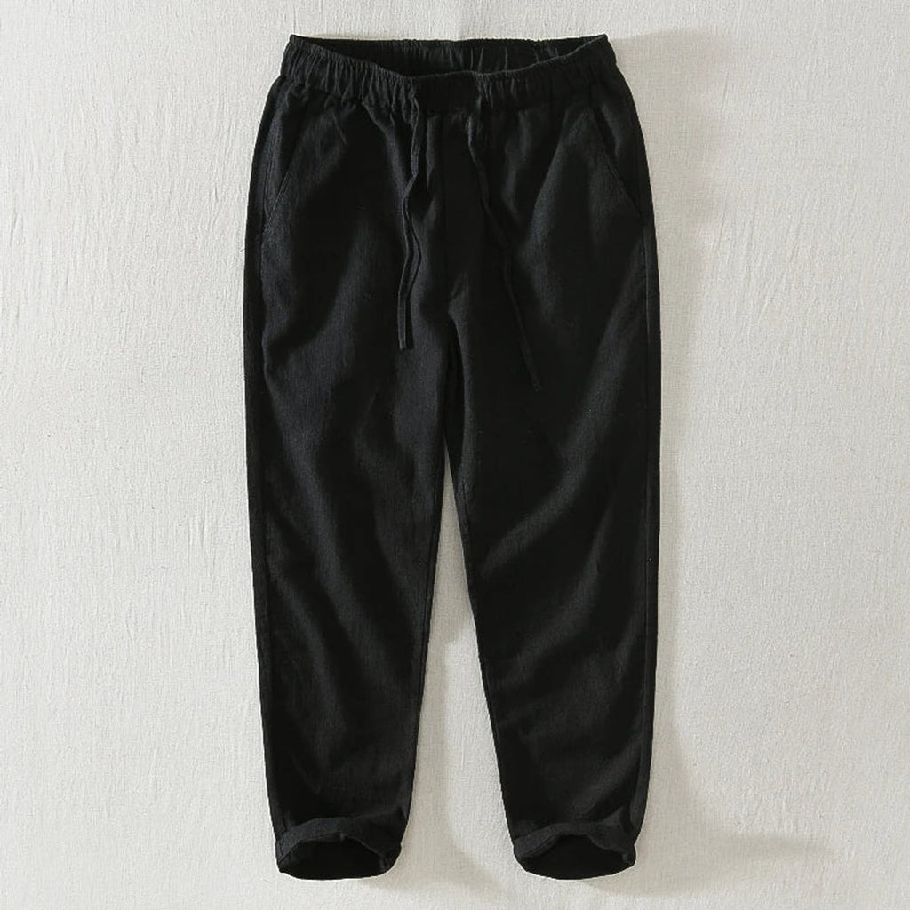 men's relaxed fit japanese style trousers in black