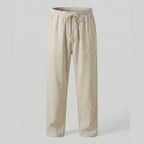 men's relaxed fit linen drawstring trousers