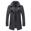 men's relaxed fit long overcoat in gray