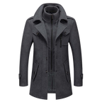 men's relaxed fit long overcoat in gray