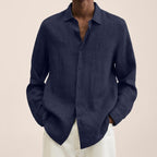 men's relaxed fit long sleeve shirt in navy