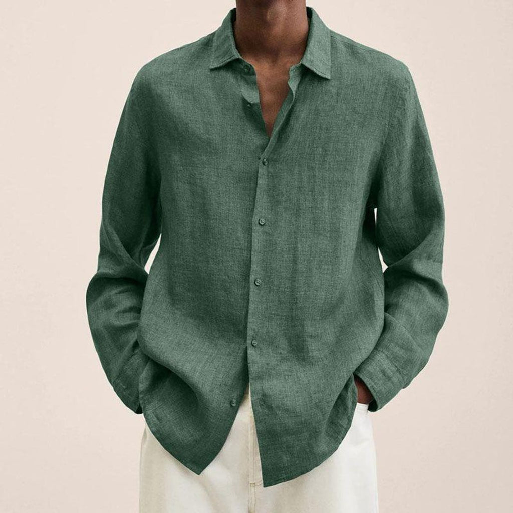 men's relaxed fit long sleeve shirt in light green