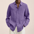 men's relaxed fit long sleeve shirt in purple