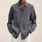 men's relaxed fit long sleeve shirt in gray
