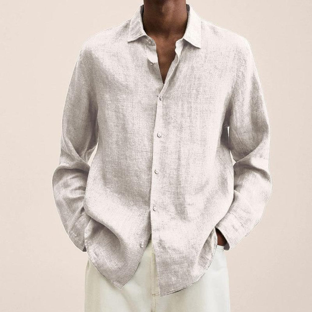 men's relaxed fit long sleeve shirt in white
