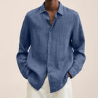 men's relaxed fit long sleeve shirt in blue