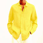 men's relaxed fit long sleeve shirt in yellow