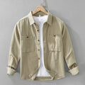 men's relaxed fit overshirt in light khaki