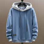 men's relaxed fit pullover classic hoodie in blue