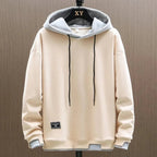 men's relaxed fit pullover classic hoodie in beige