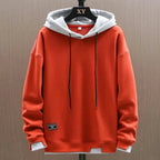 men's relaxed fit pullover classic hoodie in orange