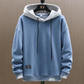 men's relaxed fit pullover hoodie in blue