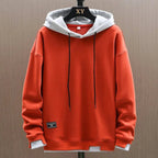 men's relaxed fit pullover hoodie in orange